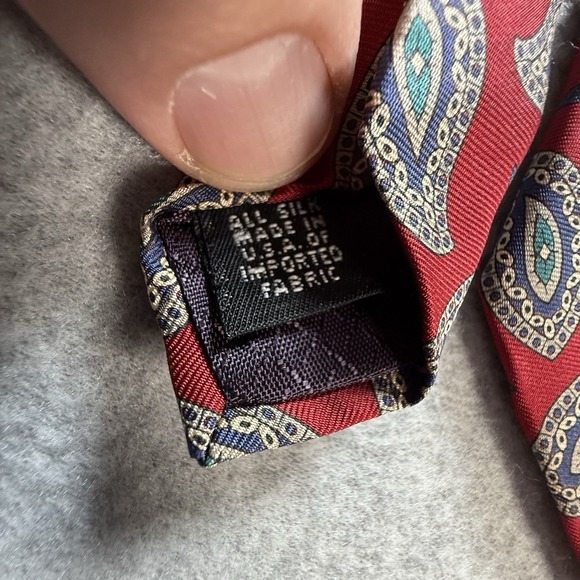 Paisley Print Christian Dior Necktie Polyester Silk Blend USA Monsieur - Picture 4 of 4
